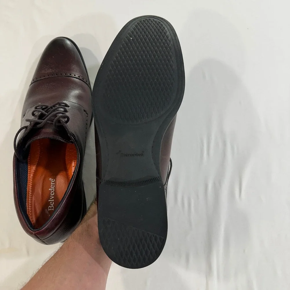 Belvedere Simone Oxford Mens 14D Brown Leather Cap Toe Dress Shoes Brogue Brazil